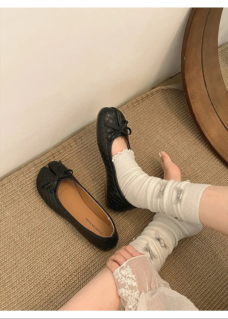 Split Toe Bow Tabi Flats