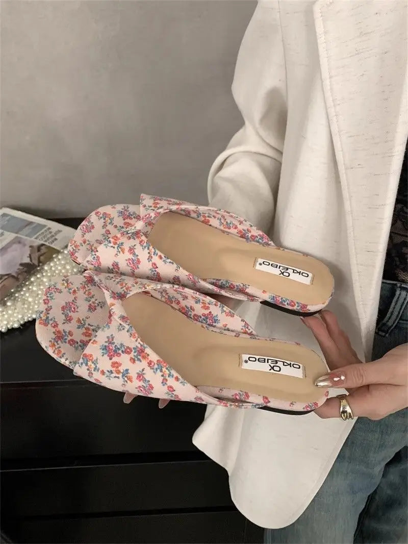 Sexy Twisted Square Toe Designer Mules