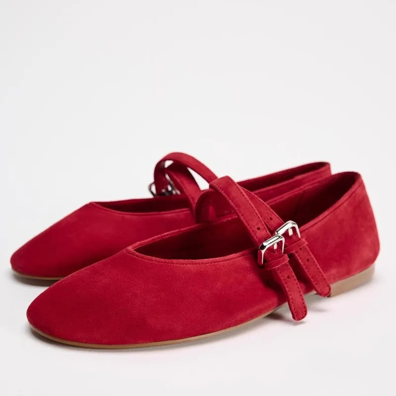 Retro Red Wedding Ballet Flats