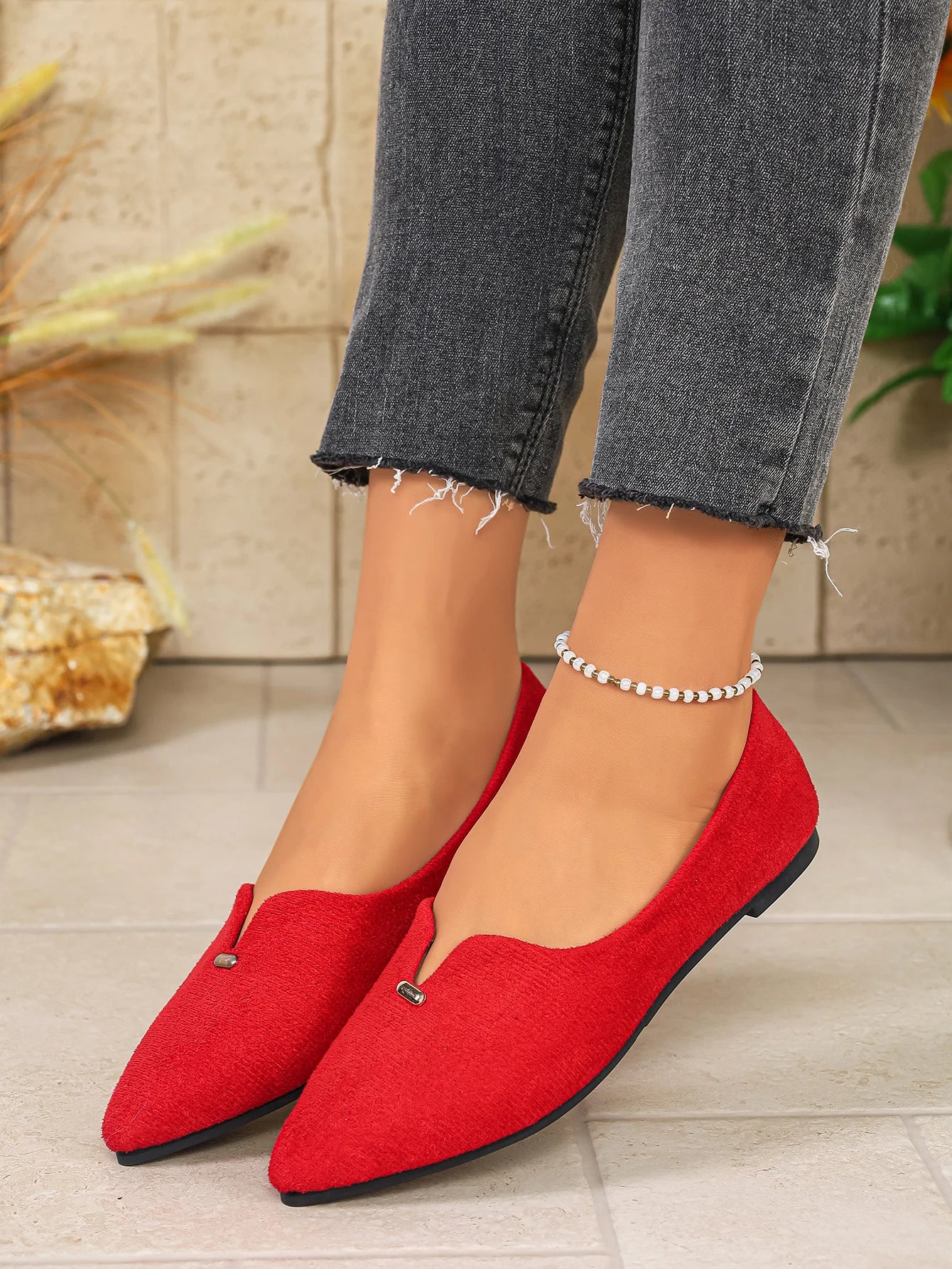Pointed Toe Mary Jane Flats