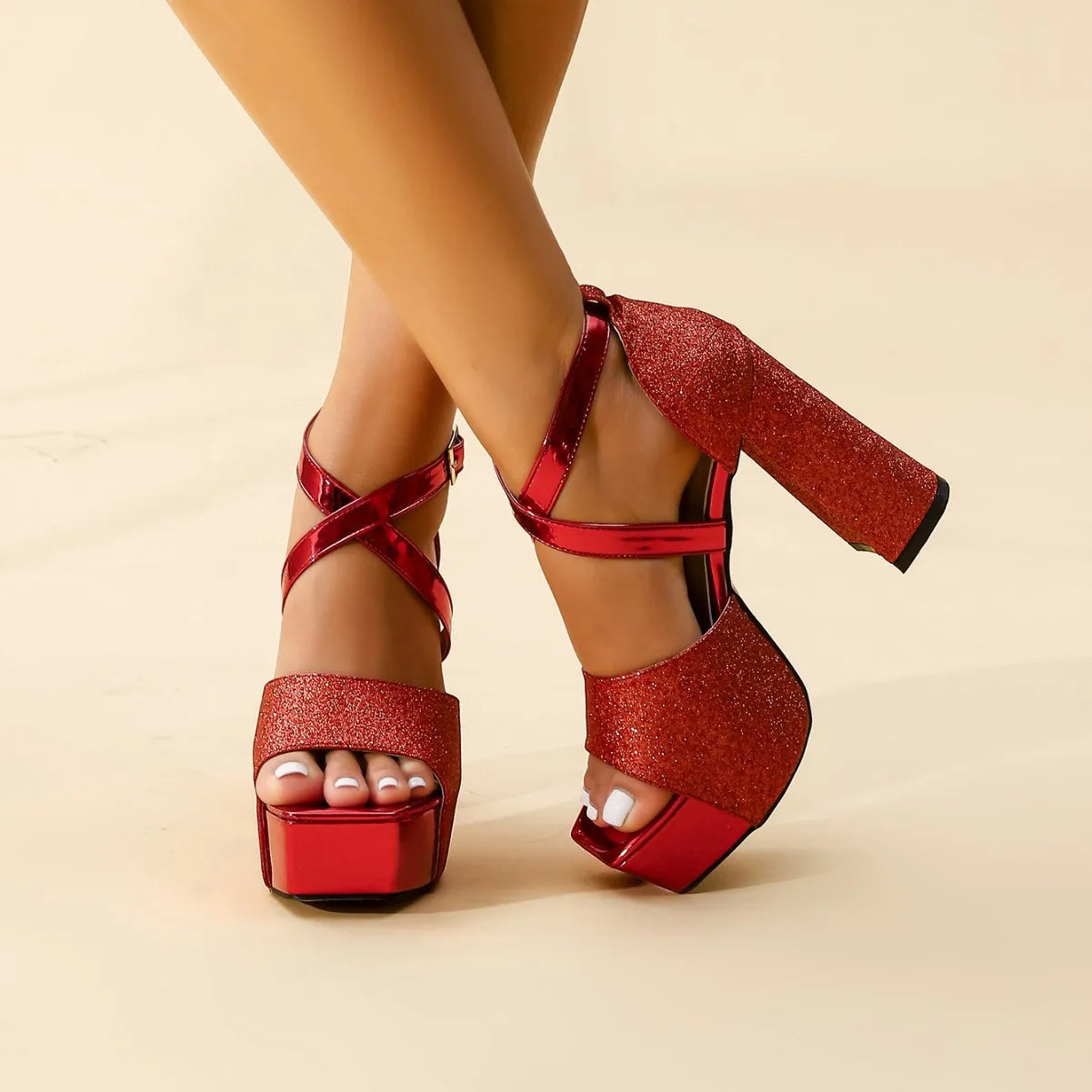 Square Toe Platform Performance Heels