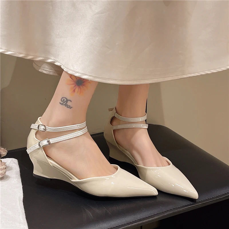 Pointed Toe Wedge Roman Sandals