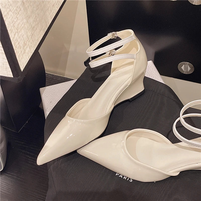 Pointed Toe Wedge Roman Sandals