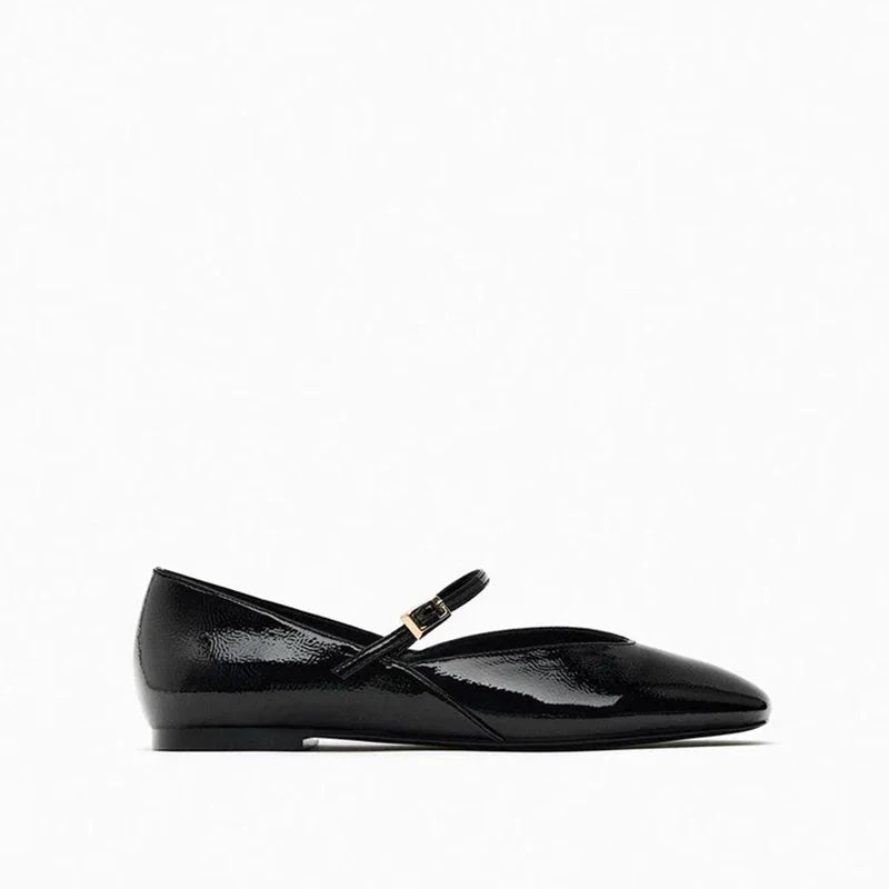 Patent Leather Round Toe Flats