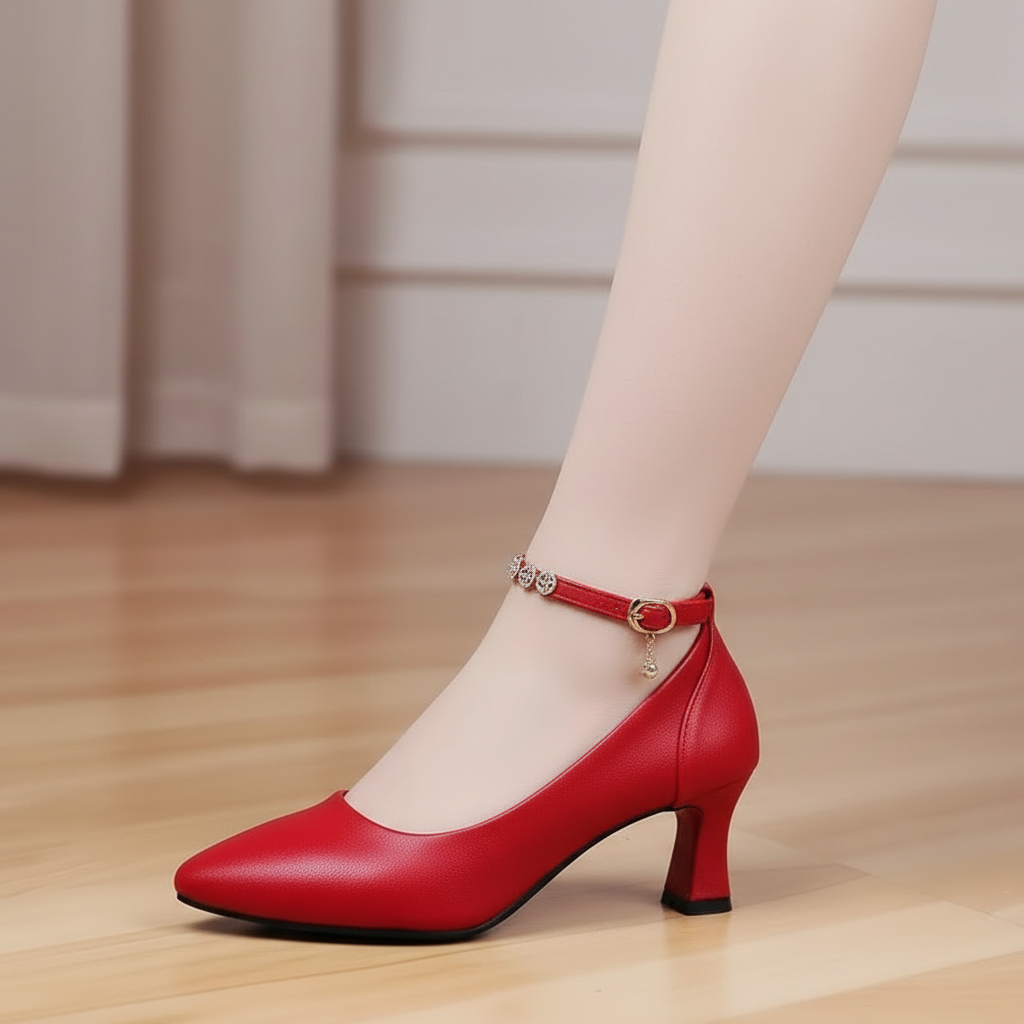 Elegant Patent Leather Wedge Heels