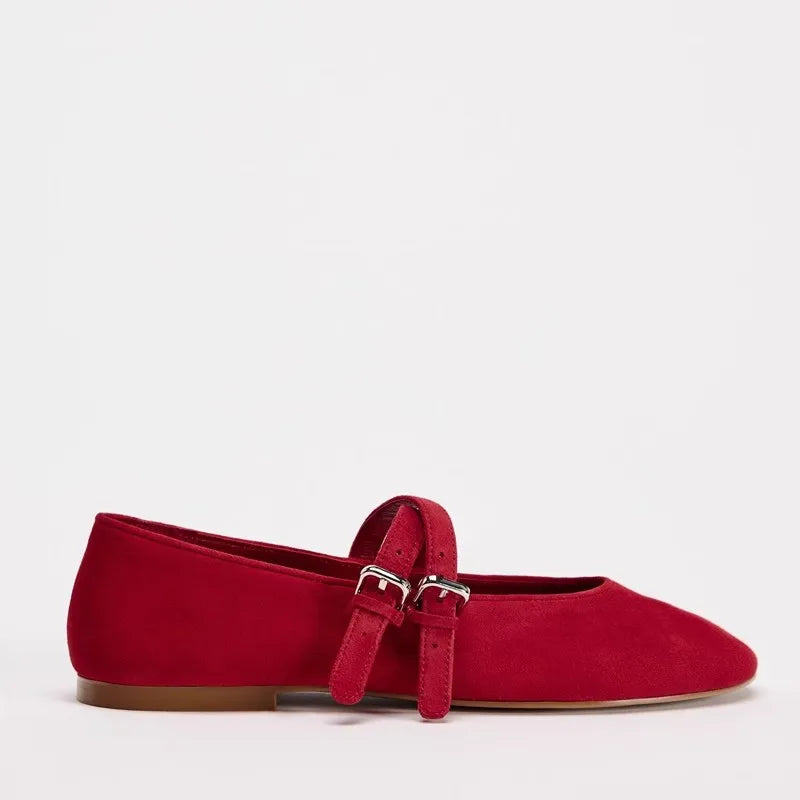 Retro Red Wedding Ballet Flats