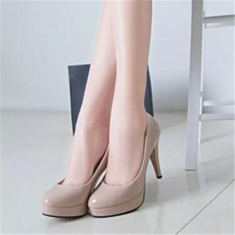 Patent Leather Platform Wedding Pumps