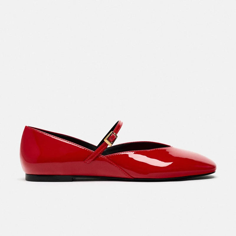 Patent Leather Round Toe Flats