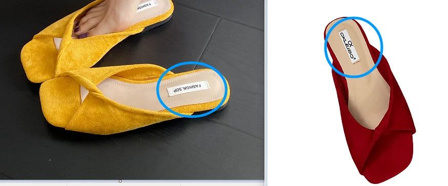 Sexy Twisted Square Toe Designer Mules