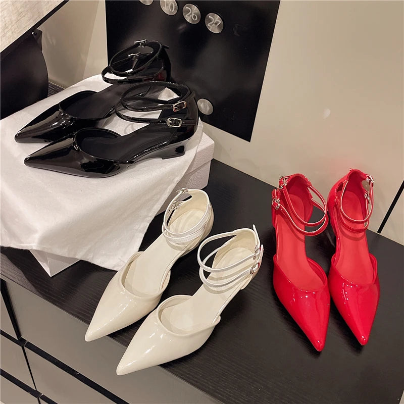 Pointed Toe Wedge Roman Sandals