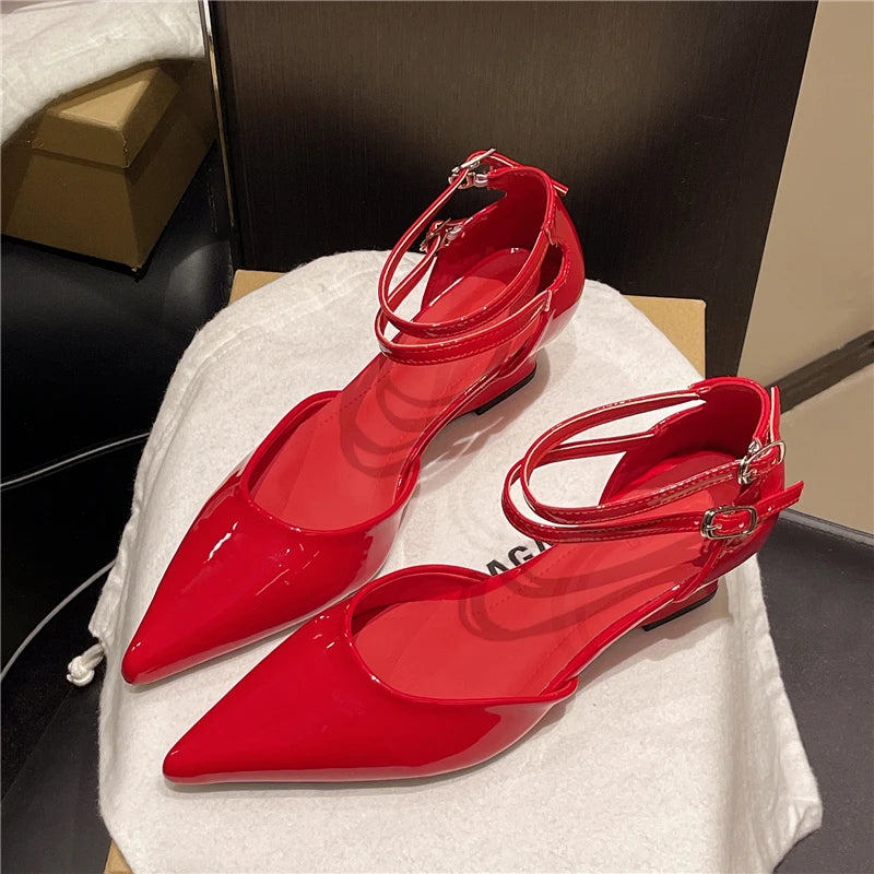 Pointed Toe Wedge Roman Sandals