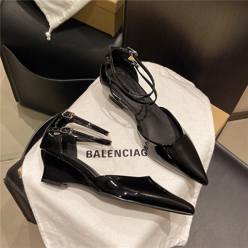 Pointed Toe Wedge Roman Sandals
