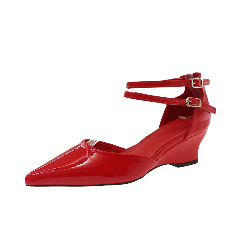 Pointed Toe Wedge Roman Sandals