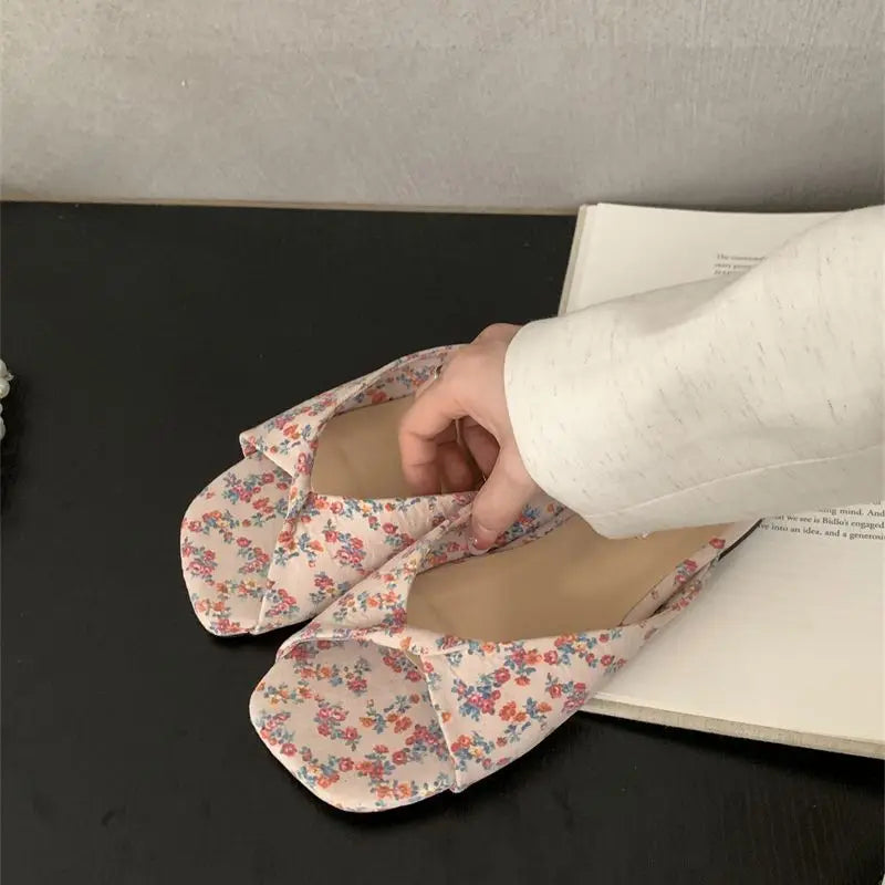 Sexy Twisted Square Toe Designer Mules