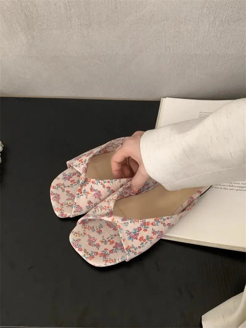 Sexy Twisted Square Toe Designer Mules