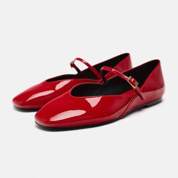 Patent Leather Round Toe Flats