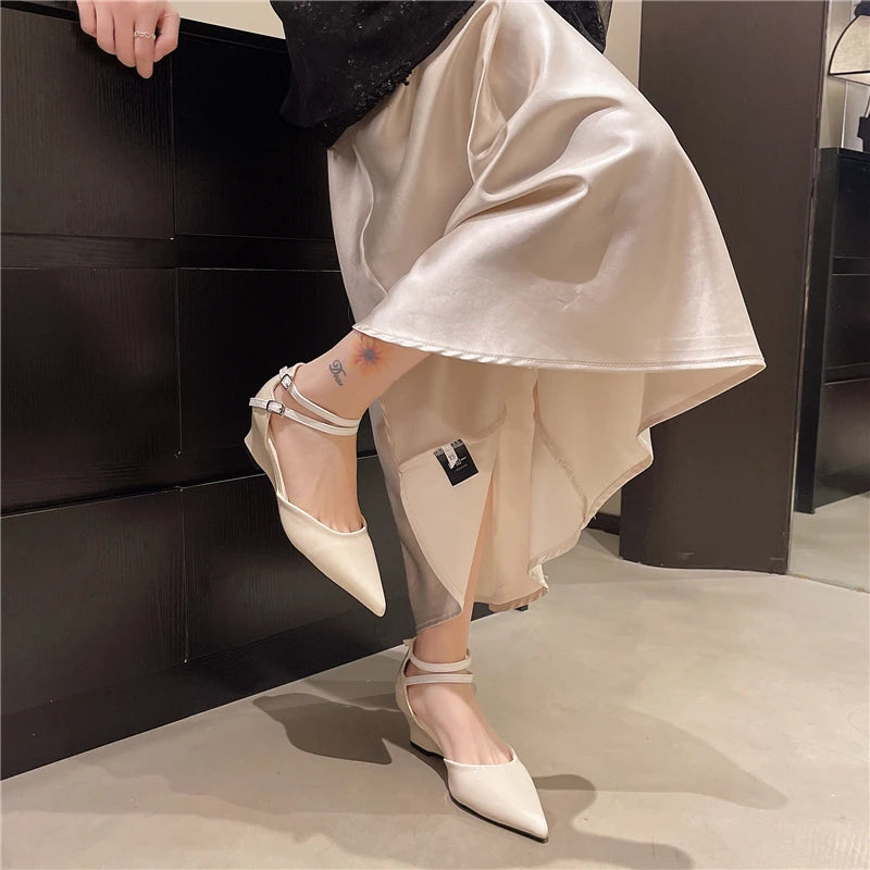 Pointed Toe Wedge Roman Sandals