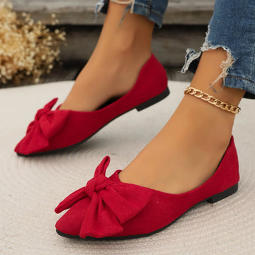 Pointed Toe Bow Walking Flats