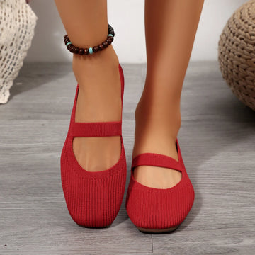 Breathable Mesh Knitted Sock Flats