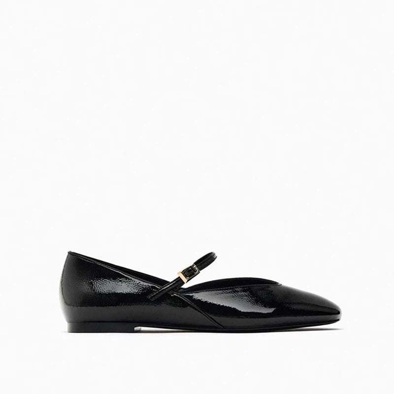 Patent Leather Round Toe Flats