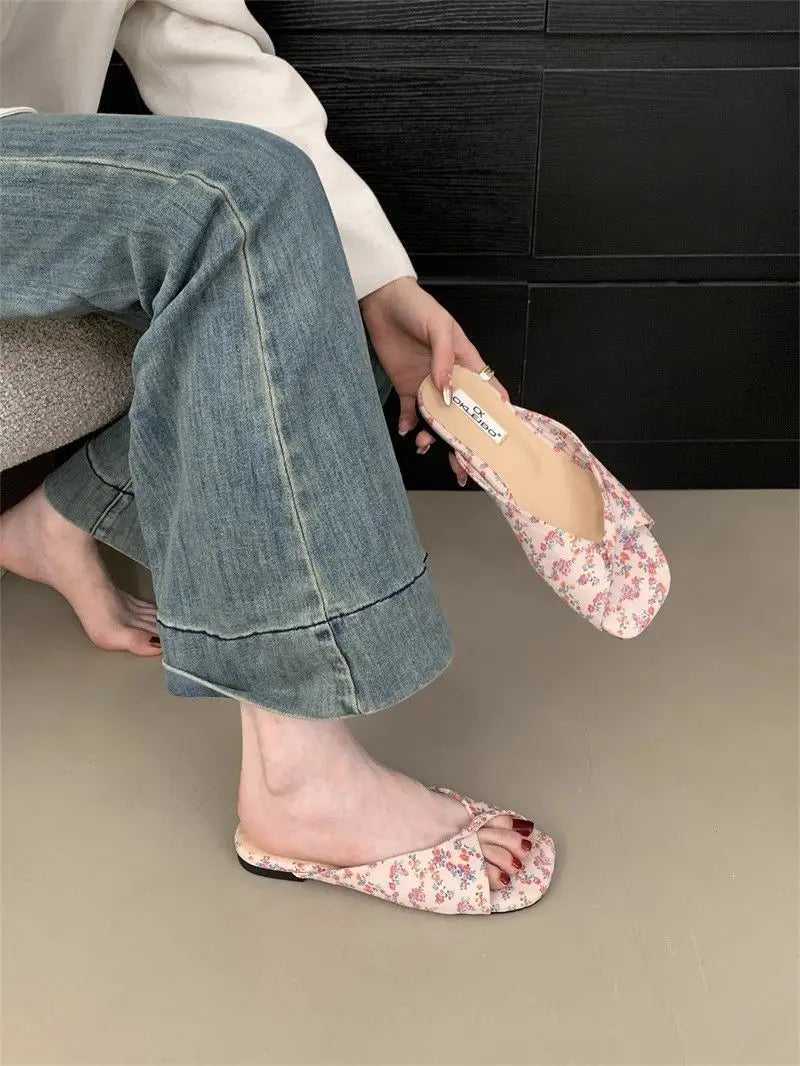 Sexy Twisted Square Toe Designer Mules