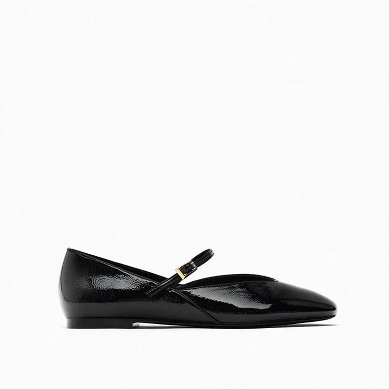 Patent Leather Round Toe Flats