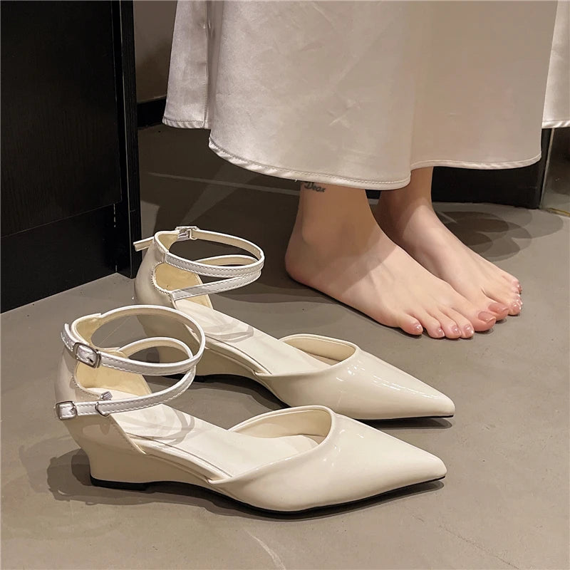 Pointed Toe Wedge Roman Sandals