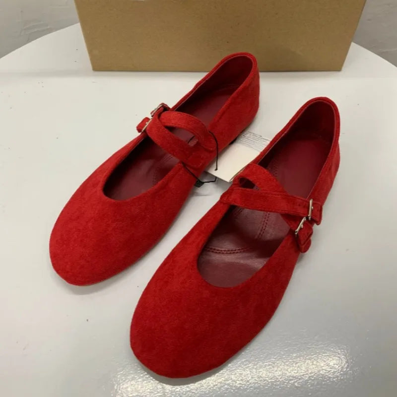 Retro Red Wedding Ballet Flats