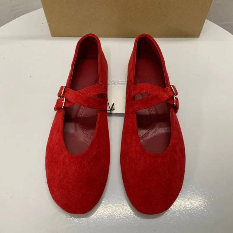 Retro Red Wedding Ballet Flats
