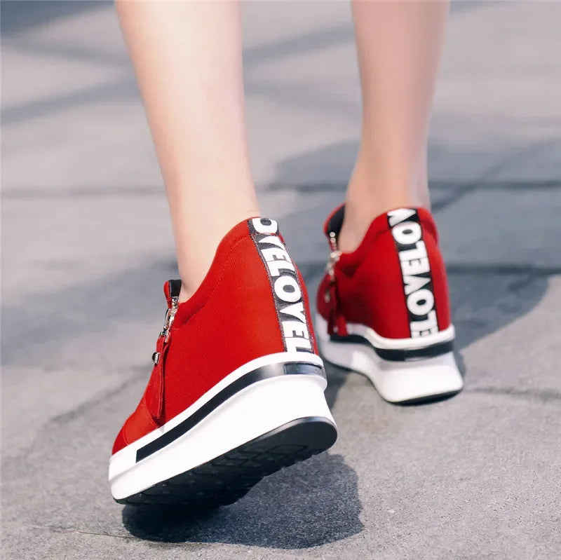 Sneakers Women Red Canvas