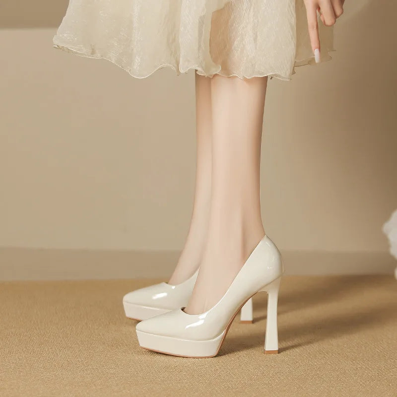 Professional Pointed Toe Patent Leather Pumps