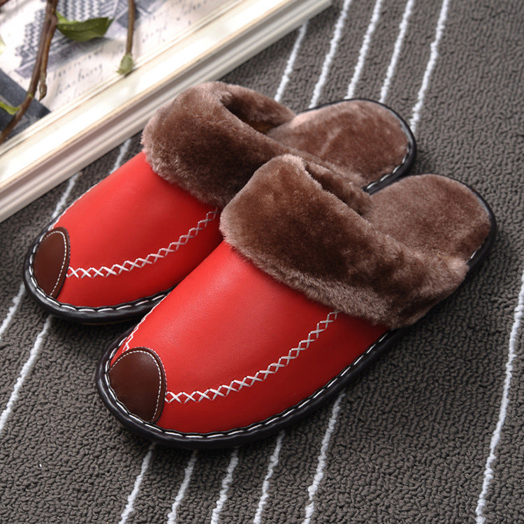 Indoor Thick-soled Home Warm Wool Slippers