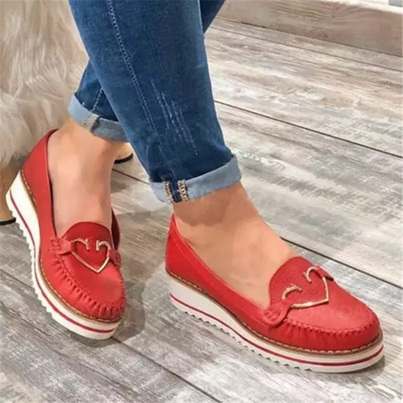 Peas Shoes Casual Soft Sole Large Size Single Shoes Women's Single Shoes