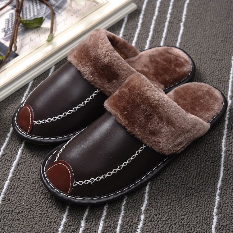 Indoor Thick-soled Home Warm Wool Slippers