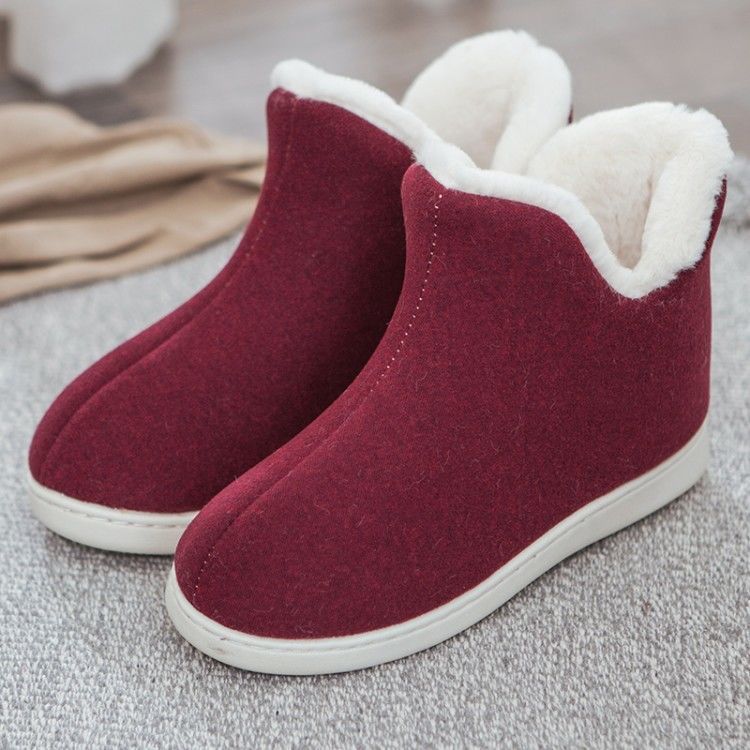High-heel cotton slippers