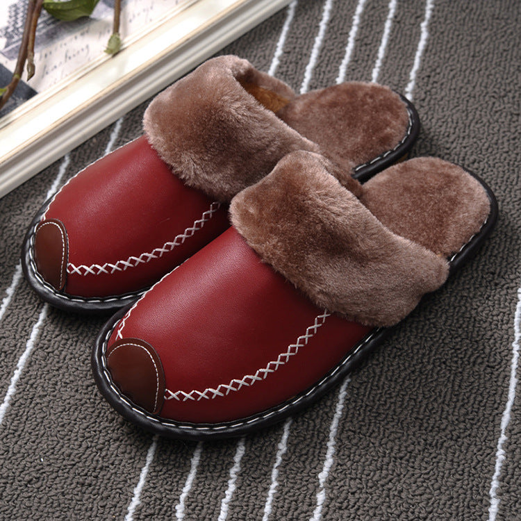 Indoor Thick-soled Home Warm Wool Slippers