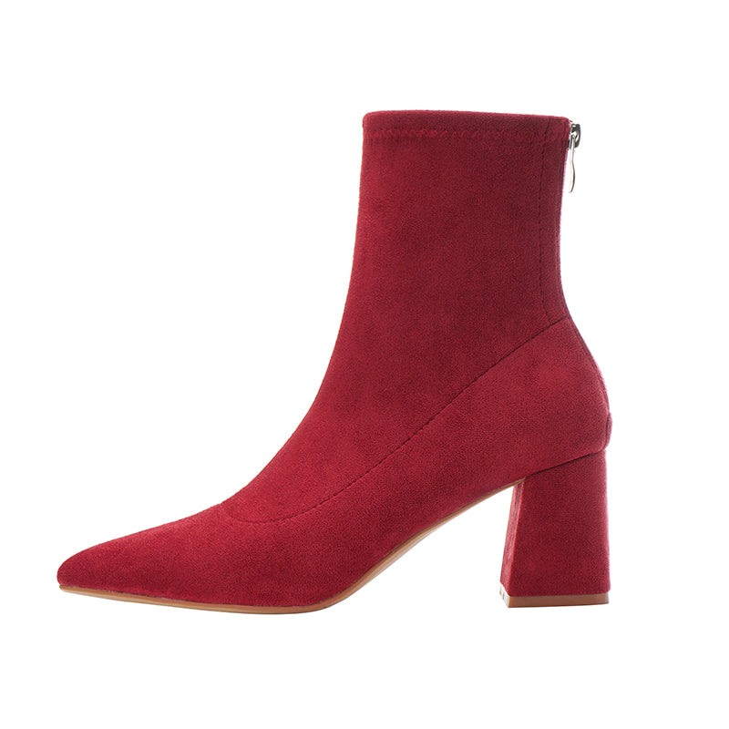 Women's red short boots