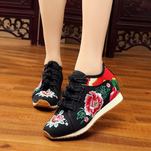Buckle embroidered shoes ethnic casual shoes