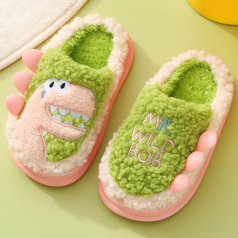 Cute Thick Soled Parent Child Plush Slippers