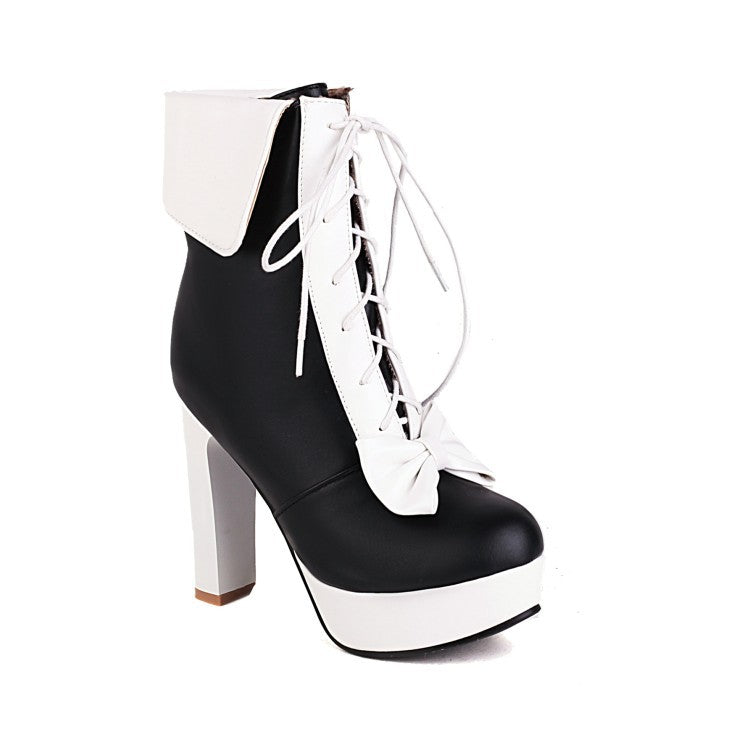 Women's Thick Heel High Heel Water Platform Ankle Boots