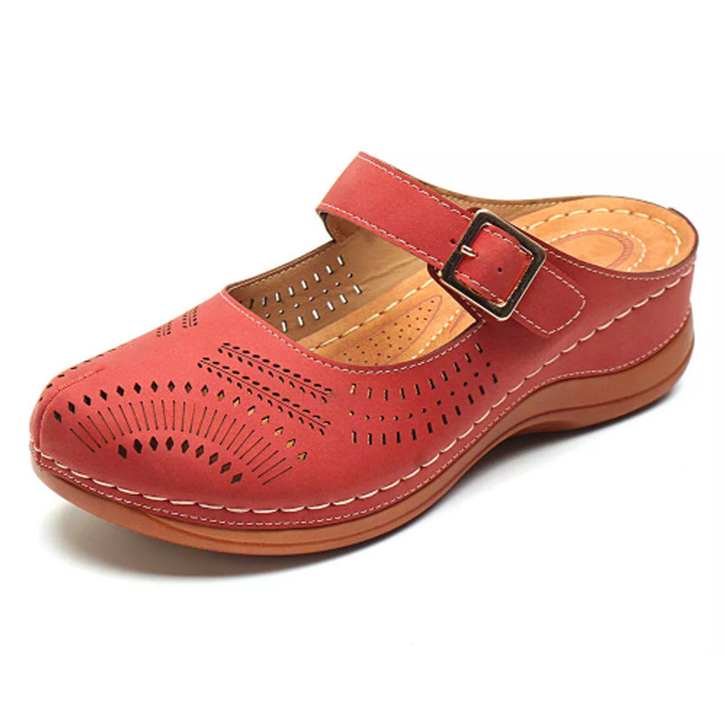 Vintage wedge heel slippers