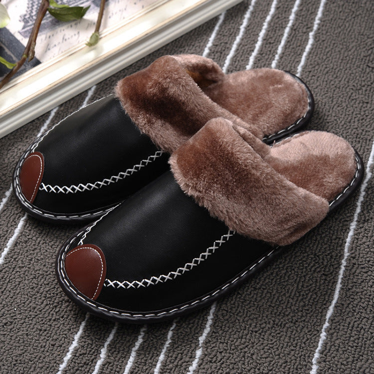 Indoor Thick-soled Home Warm Wool Slippers