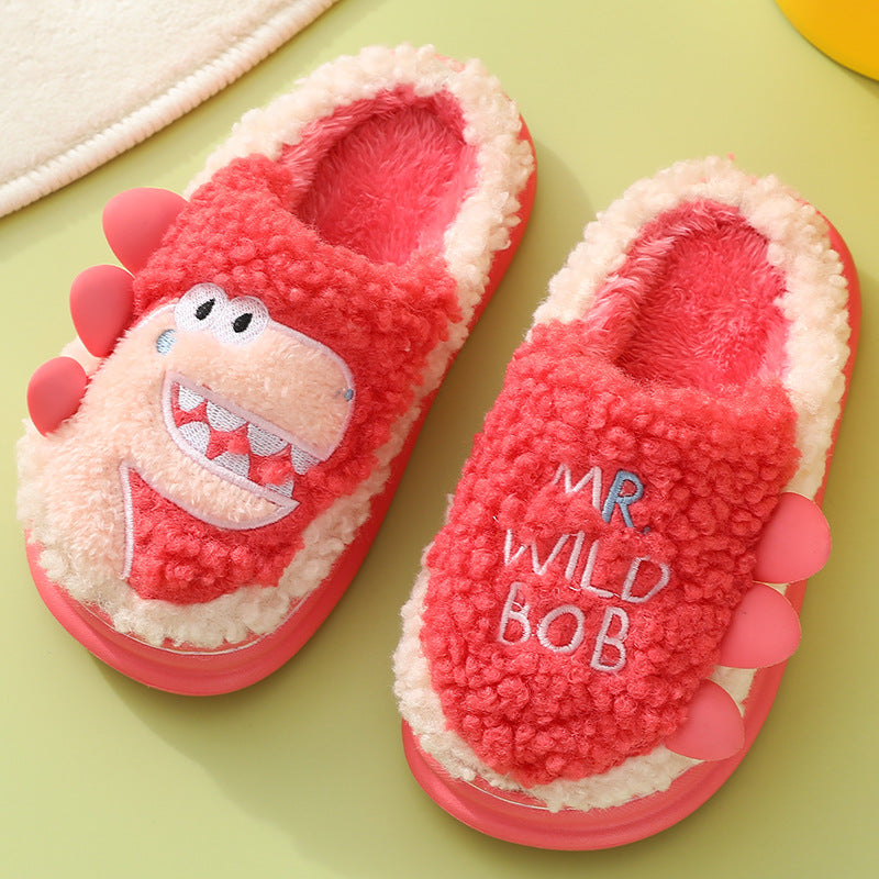 Cute Thick Soled Parent Child Plush Slippers