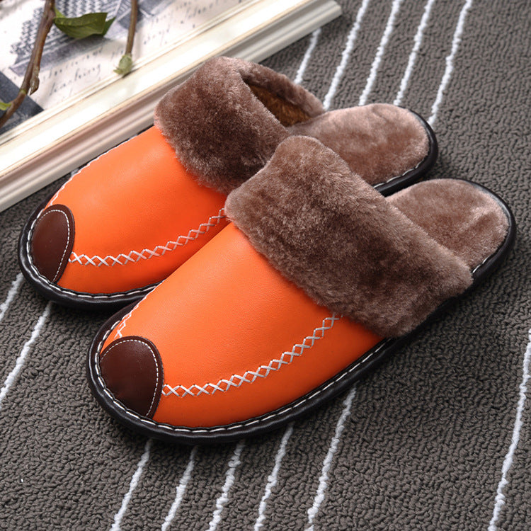 Indoor Thick-soled Home Warm Wool Slippers