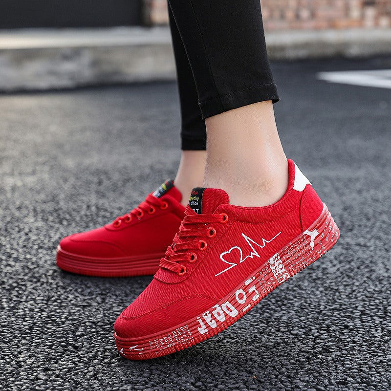 Sports casual shoes wild flat red shoes