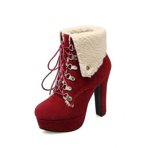 High Heels Ankle Boots Fashion Autumn Chunky Heel