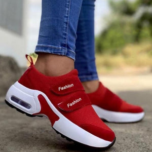 Red Sneakers Ladies Air Cushion Shoes