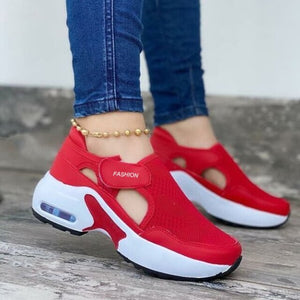 Red Sneakers Ladies Air Cushion Shoes